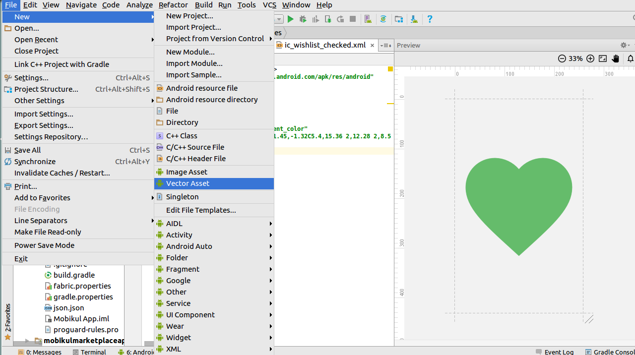 Как сделать drawable файл android studio