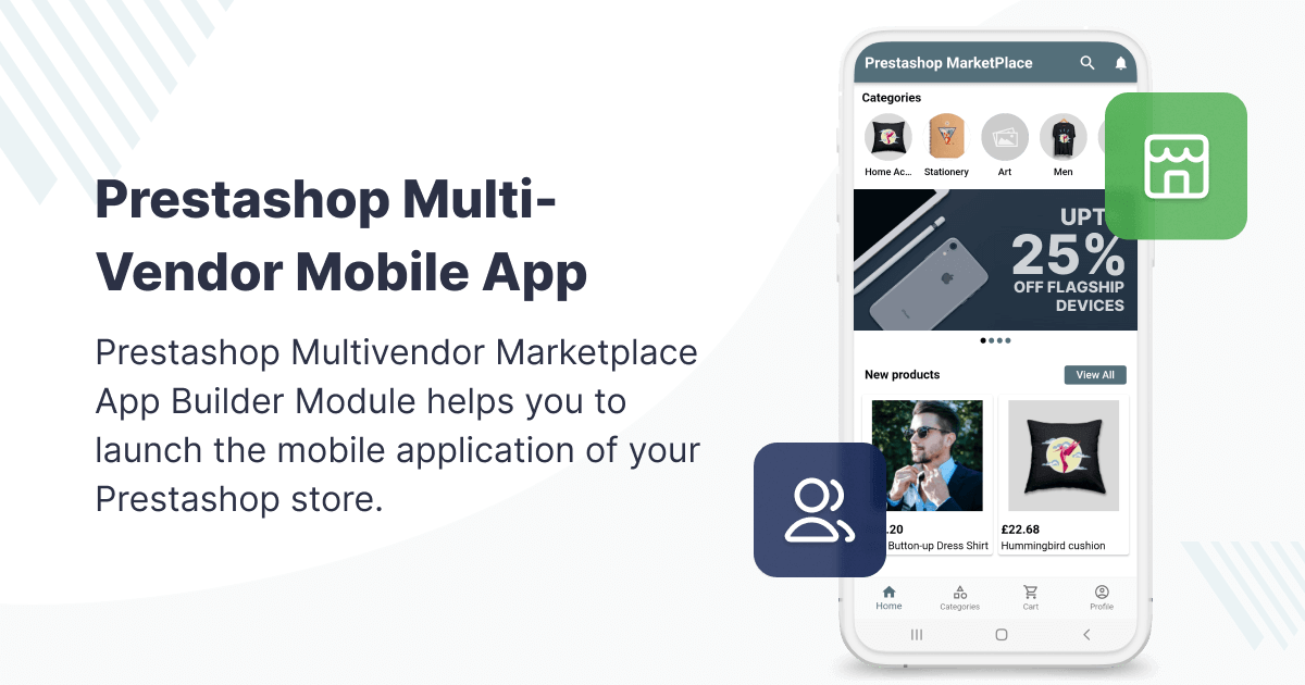 PrestaShop Marketplace Mobile App Builder | Android & iOS Native App