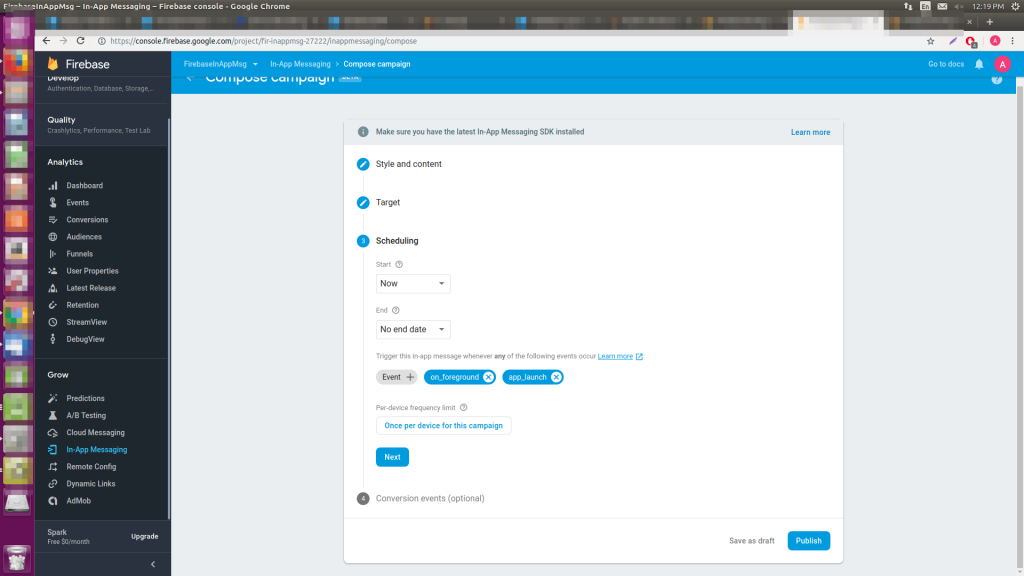 add firebase messaging to ios app