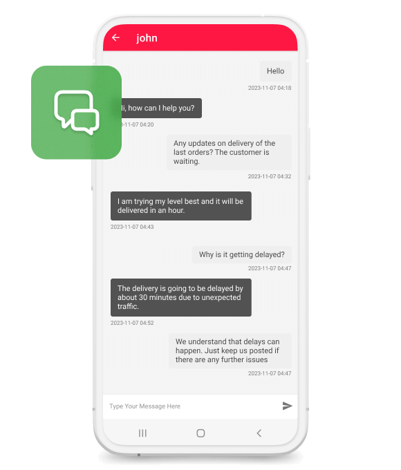 Delivery Boy Chat System Delivery Boy Chat System
