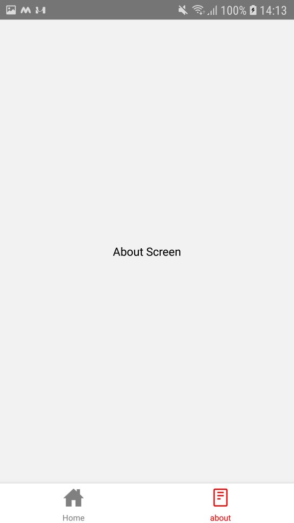 about screen with bottom tab