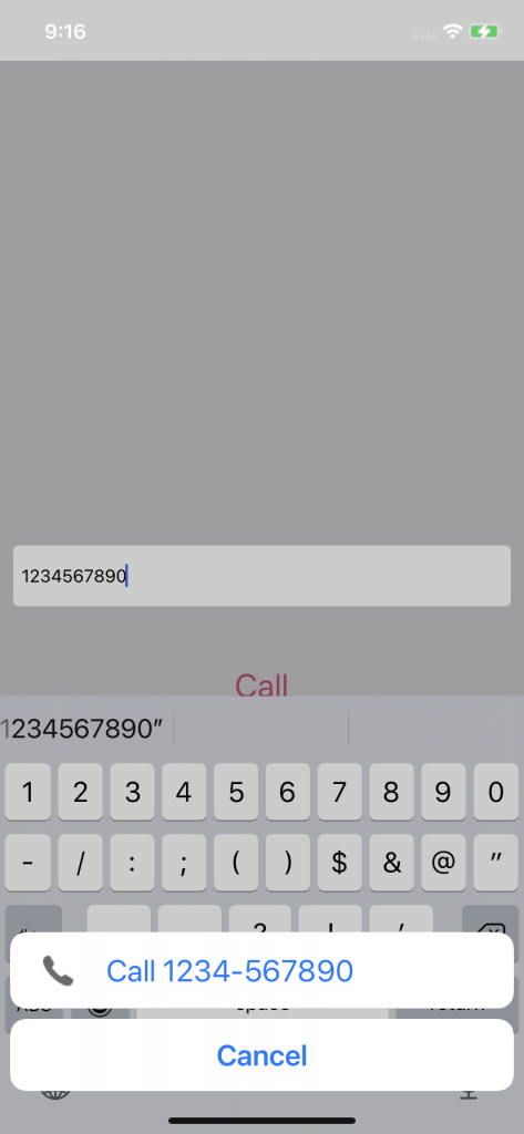 Dialer with a phone number
