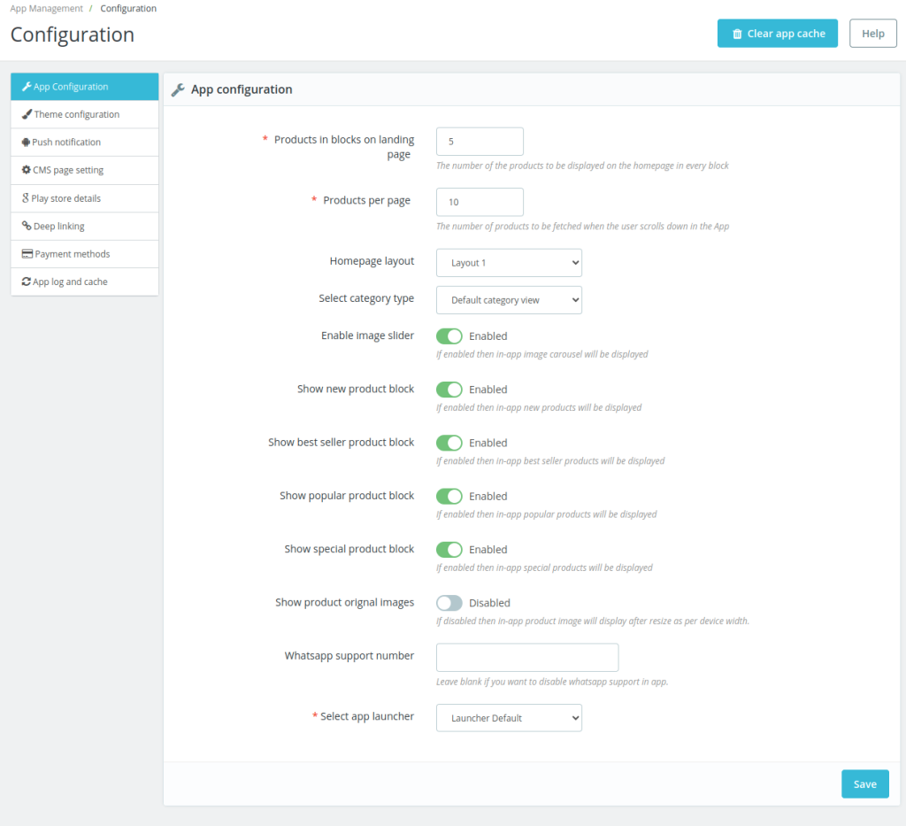 Mobikul Prestashop V3 Admin Panel