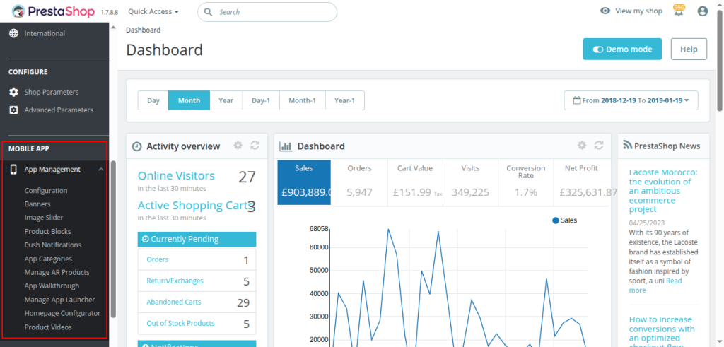 Mobikul Prestashop V3 Admin Panel