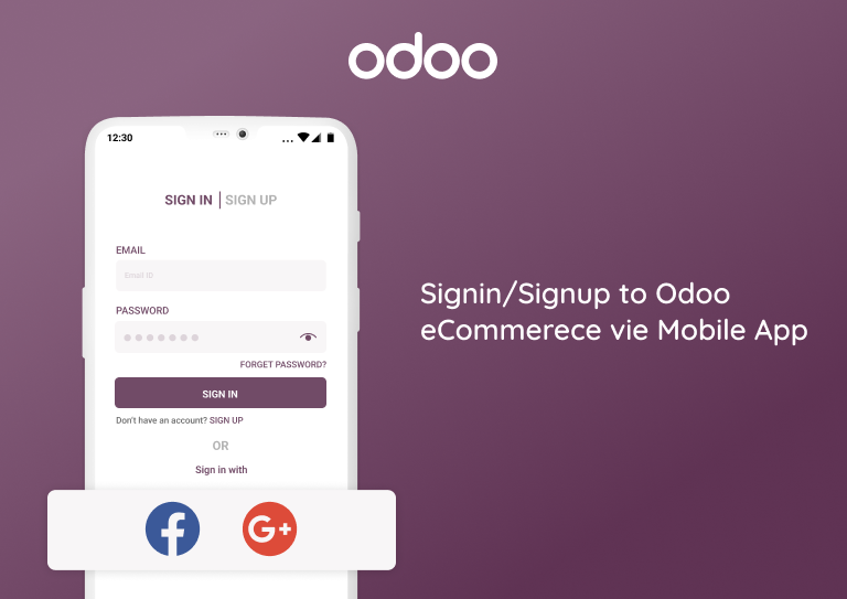 social sign-on option in Odoo Mobile App
