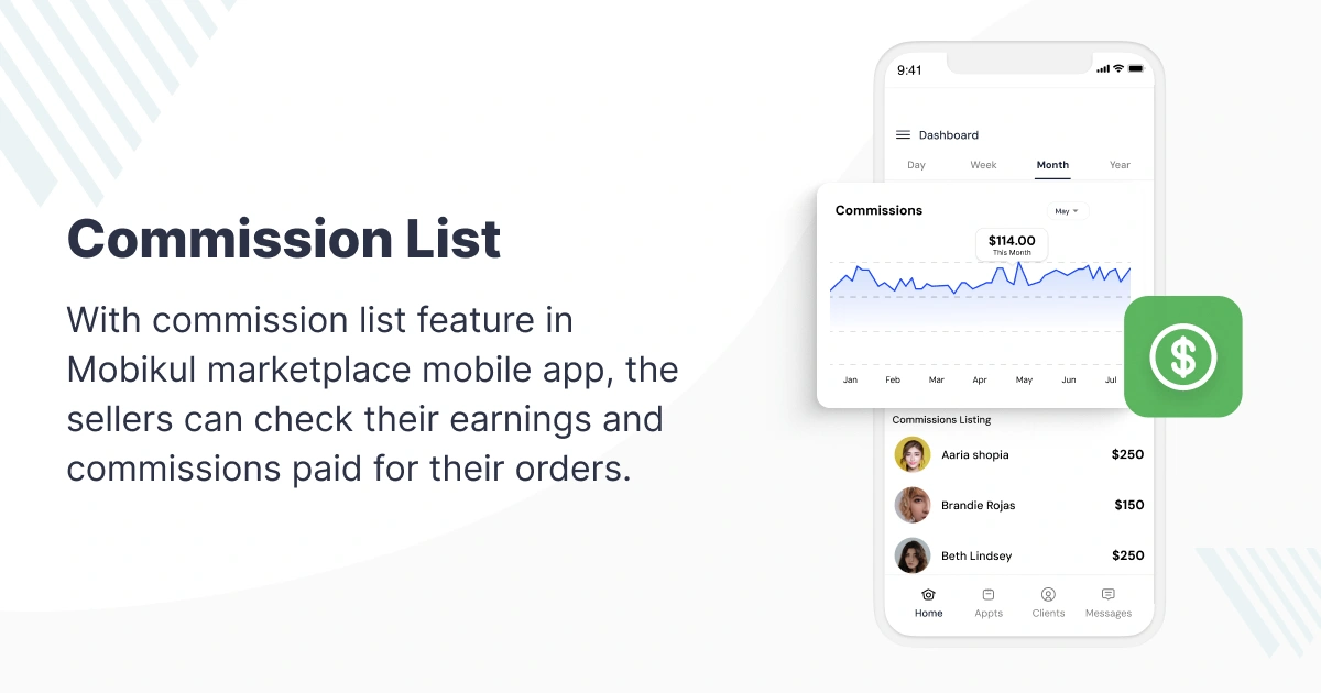 Comission Apps Commission List Feature in Mobikul Marketplace Mobile App