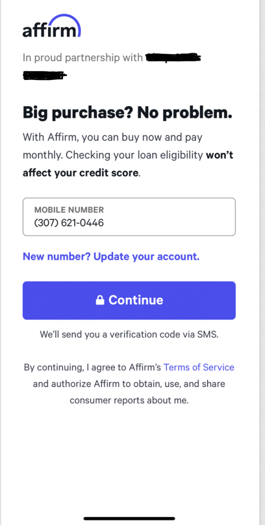 Affirm Payment method in Swift

