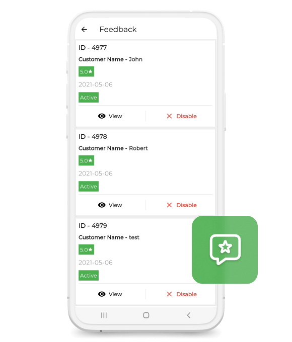 Enable/Disable Customer Feedback Enable/Disable Customer Feedback
