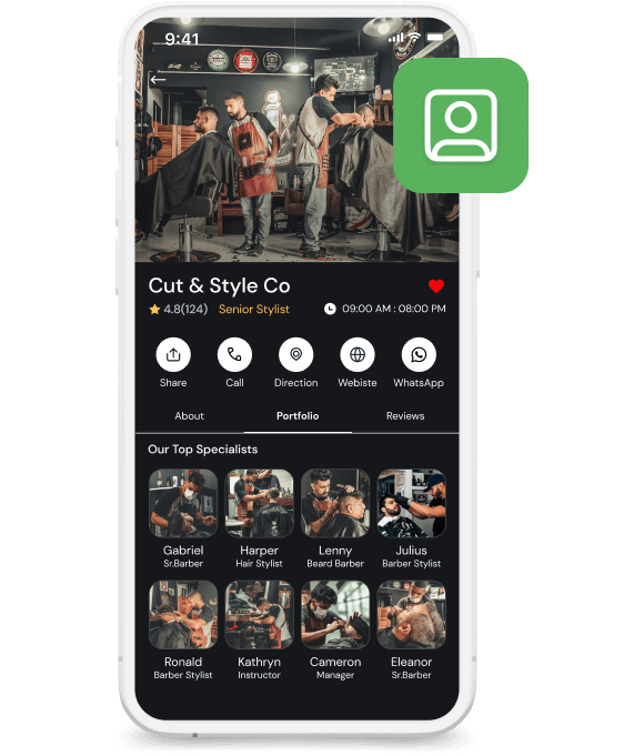 Robust Barber and Stylist Profiles for Barber Shop Booking App