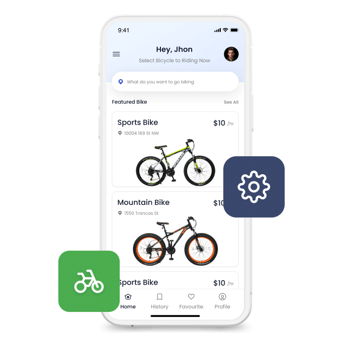 Bike Rental App Development Header
