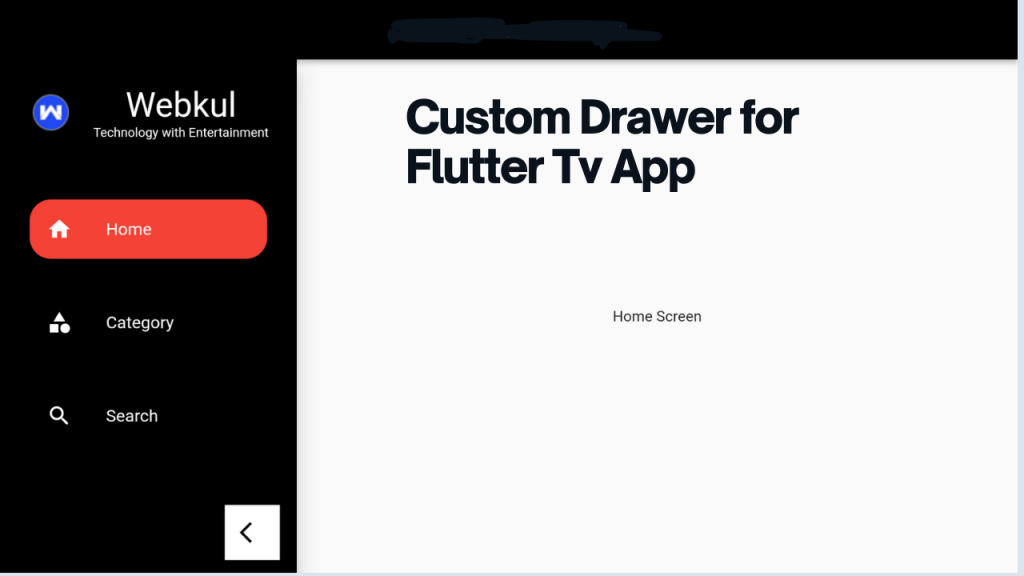 Custom Drawer For Flutter TV App