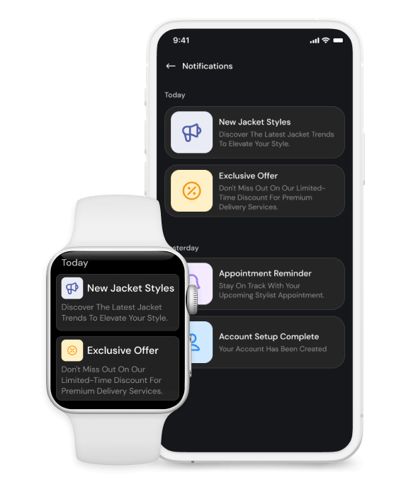 Real Time Push Notifications  for Wearable App Development