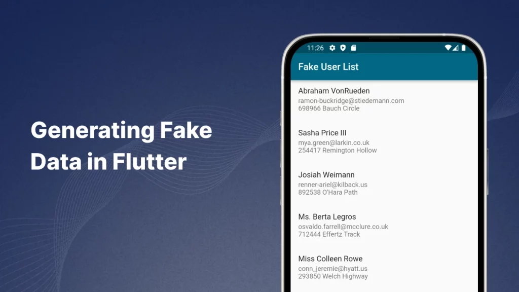 Banner image for Generating Fake Data in Flutter