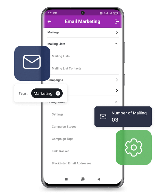 Odoo Email Marketing Mobile App